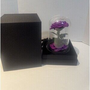 Forever Preserved Rose-Eternal Purple in Glass Dome-Beauty and The Beast